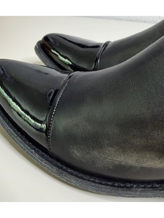 Old Gringo Men 10.5 Western Chelsea Leather Boots Black Patent Cap Toe Unworn main image 11